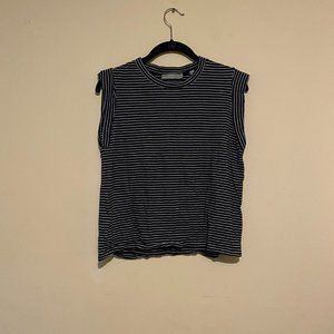 Vince Black & White Striped Muscle Tank size Small